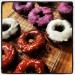 raw iced donuts with 3 flavours - berry, cacao and coconut thumbnail