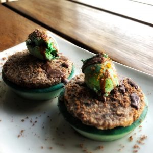 Cashew free. Sugar free. Mint Pana Cotta with choc chip biscuit - Recipe